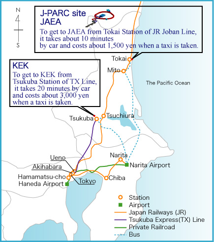 Map showing J-PARC site