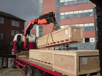 Scintillator bars arriving at Sheffield