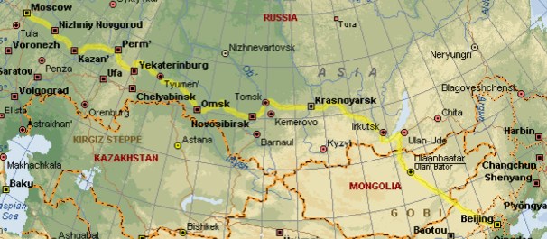 trans-mongolian route map